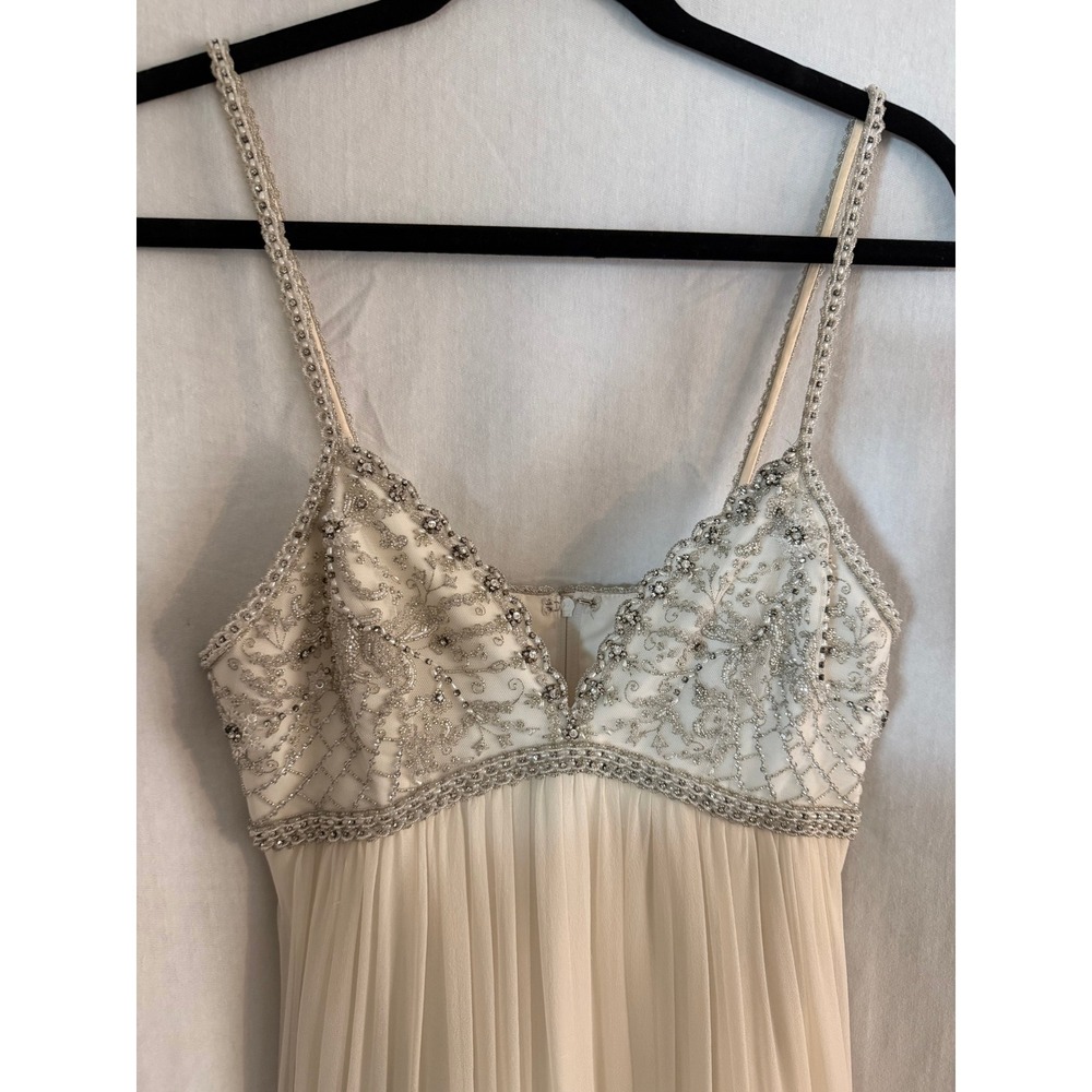 No Ordinary Bride Ivory Silk Chiffon Beaded Empire Waist Wedding Gown Dress